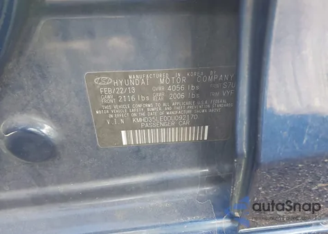 2013 Hyundai Elantra Gt из США, поврежденный, VIN KMHD35LE0DU092170